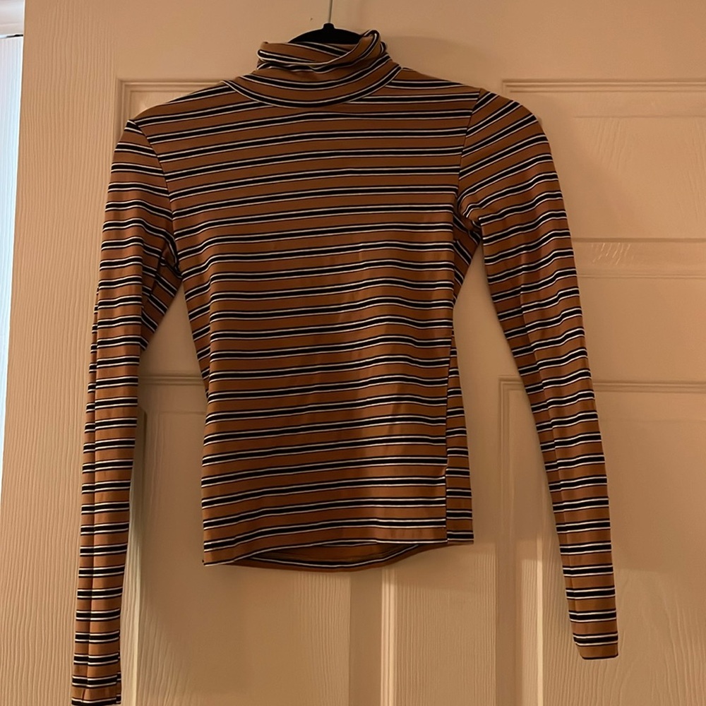 Urban Outfitters Brown Stripe Turtleneck
